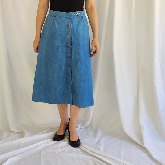 80s Denim Midi Skirt