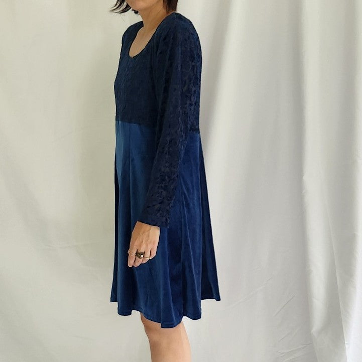 90s Blue Velvet Whimsigoth Dress