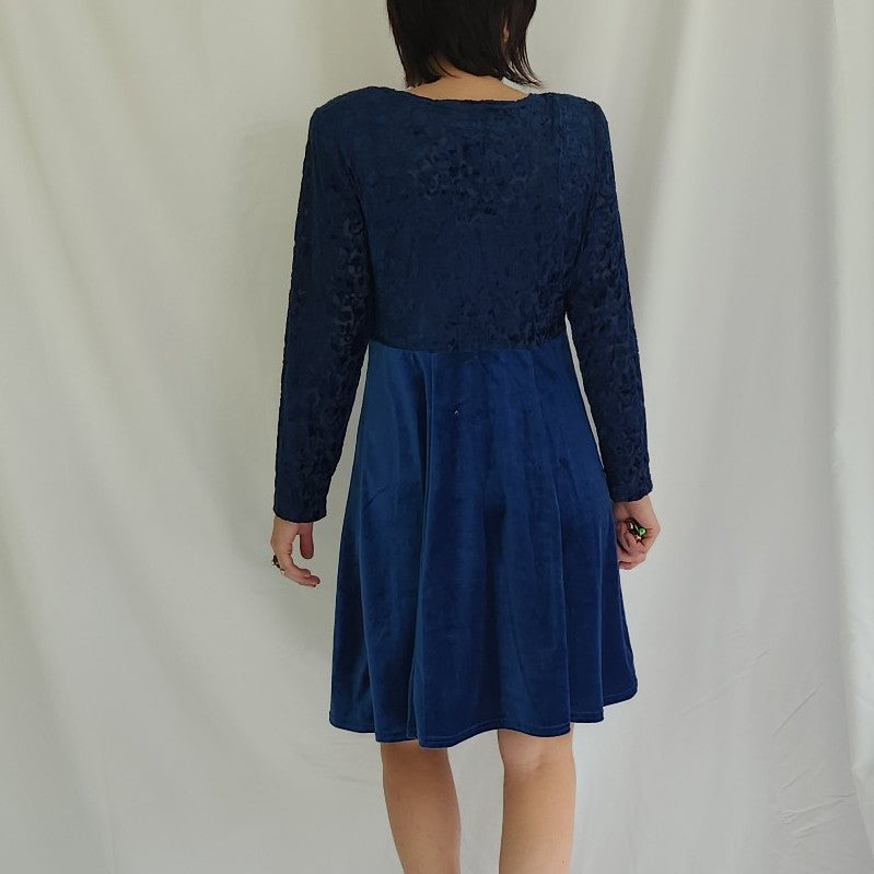 90s Blue Velvet Whimsigoth Dress