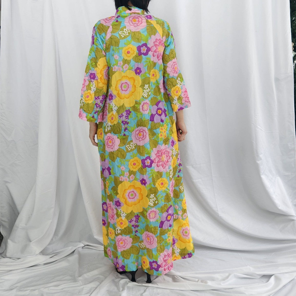 70s Flower Power Zip Frint Robe