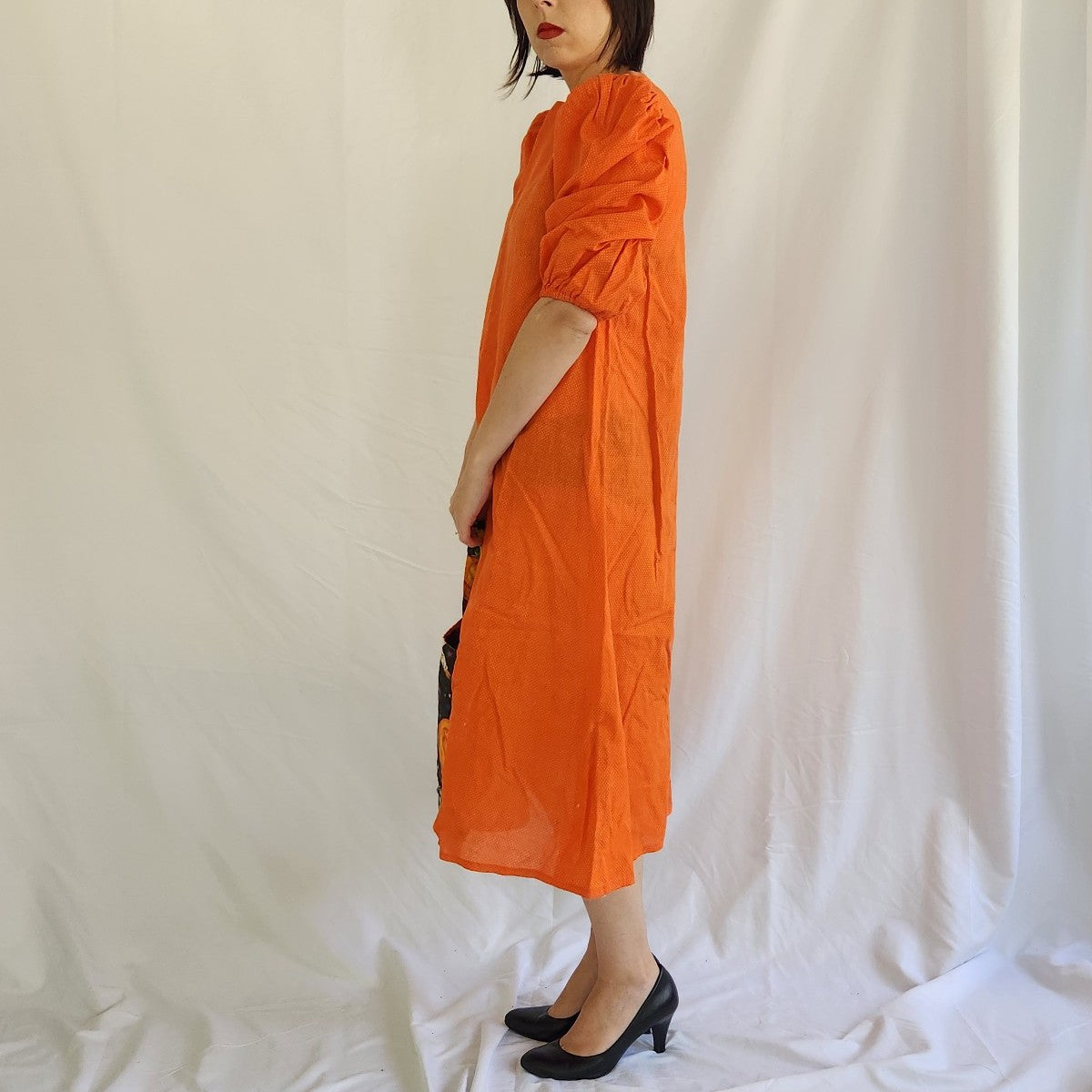 80s Orange Polka Dot Halloween Dress and Tote Bag