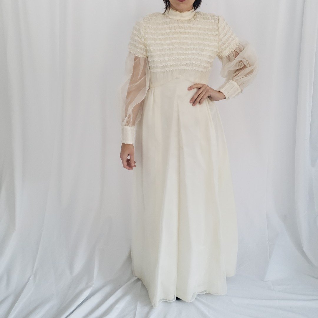 cream 50s dress 1950's Cream Lace Vintage Dress