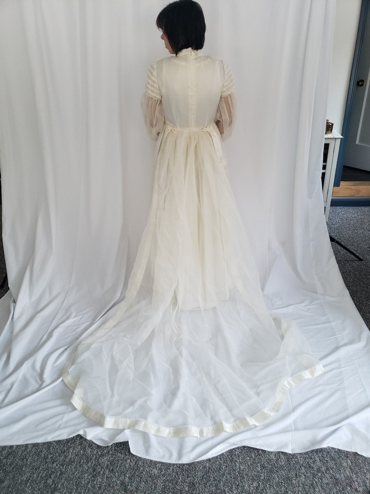 50s(?) Hand Made Cream Wedding Dress