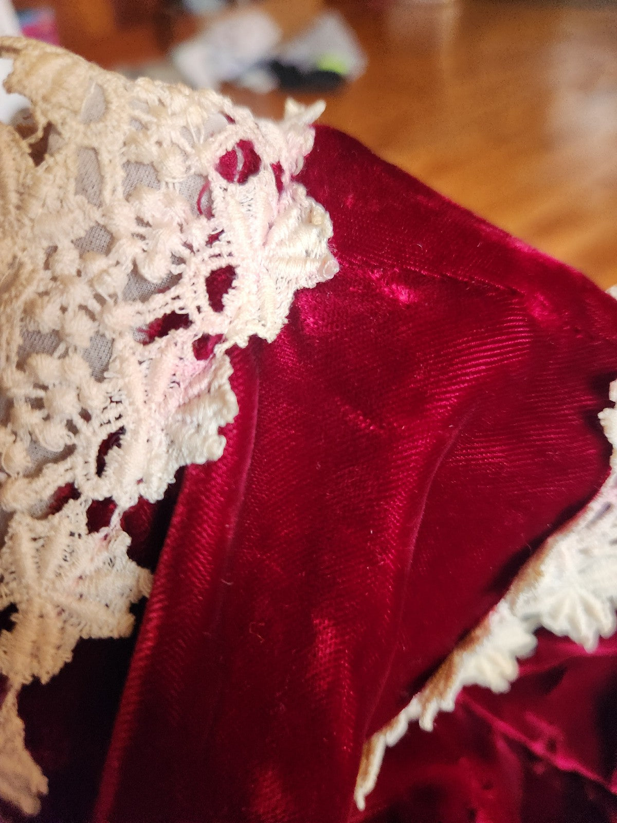 70s Burgundy Velvet Edwardian Inspired Dress