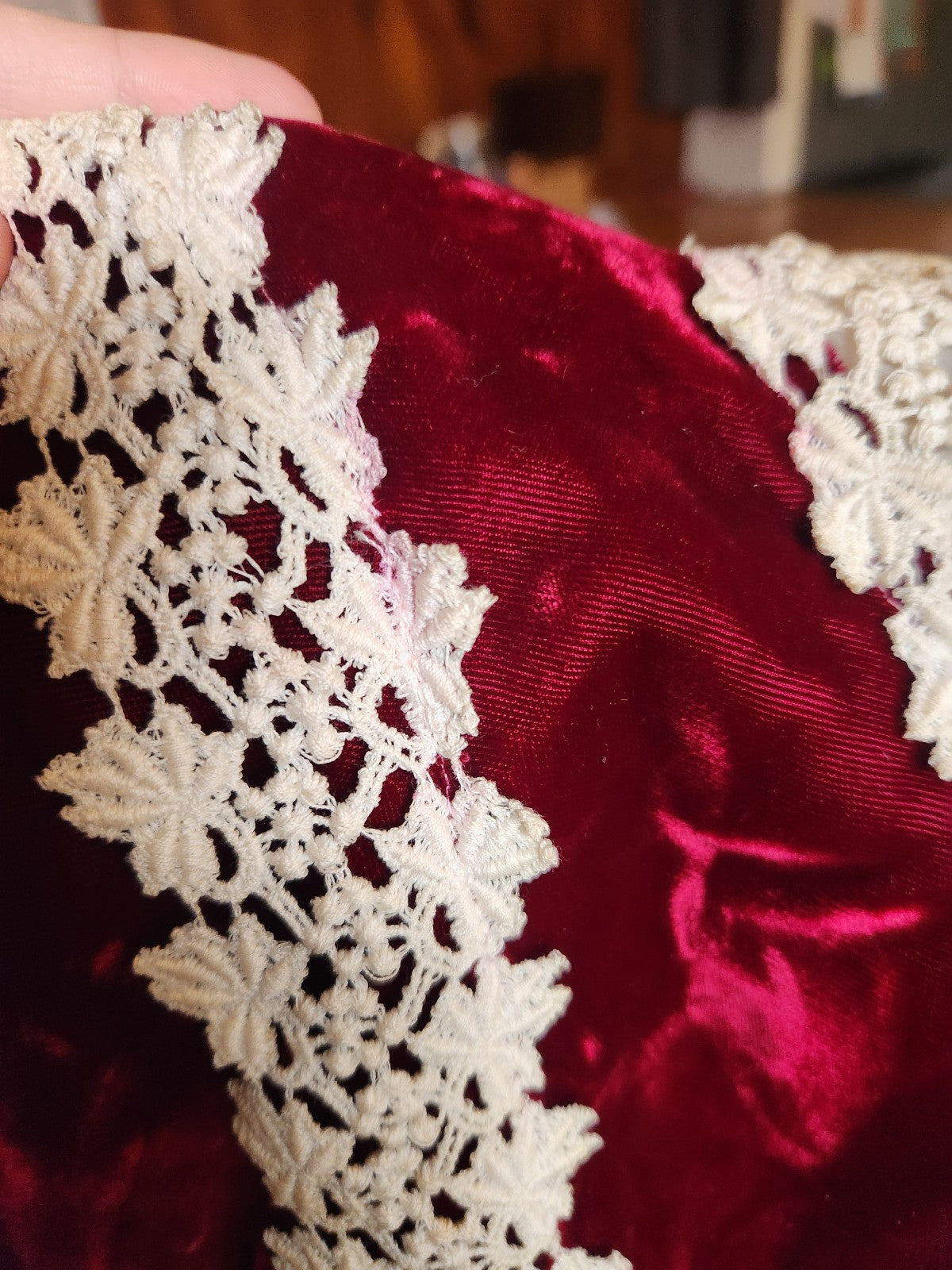 70s Burgundy Velvet Edwardian Inspired Dress