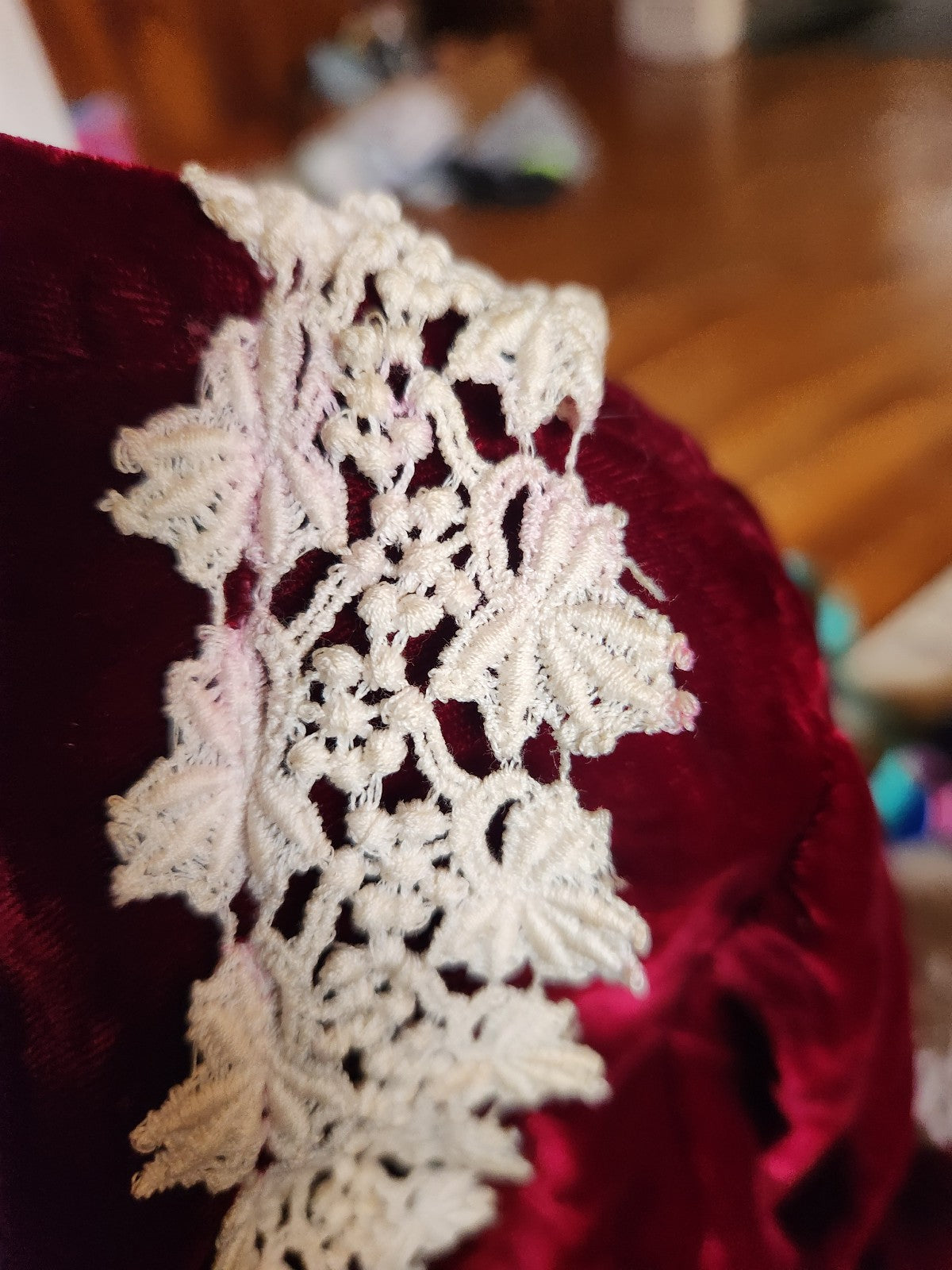 70s Burgundy Velvet Edwardian Inspired Dress