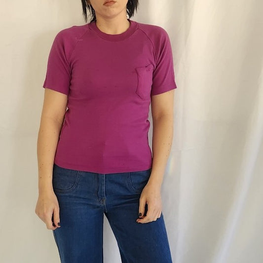 70s Purple Pocket Tee