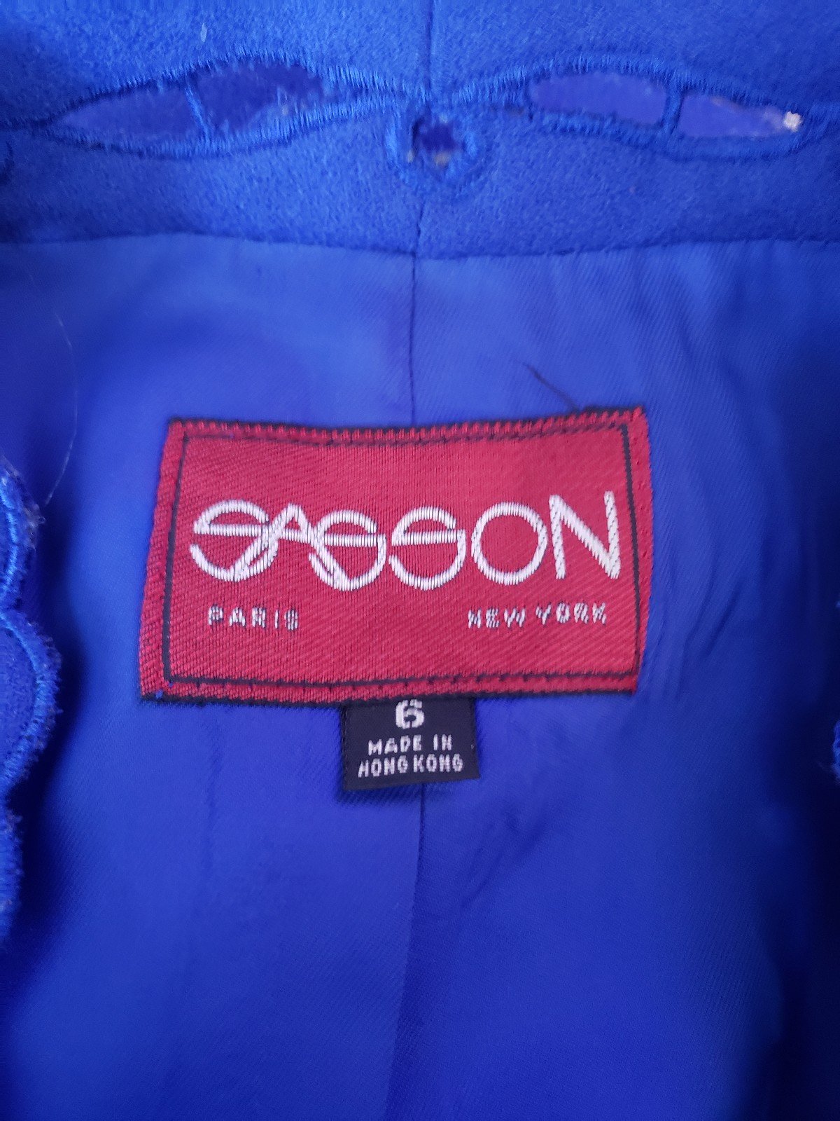 80s/90s Deadstock Blue Wool Jacket by Sasson