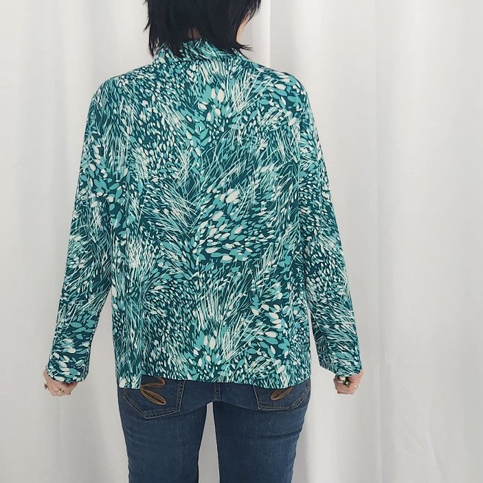 70s Home Made Green Floral Shacket