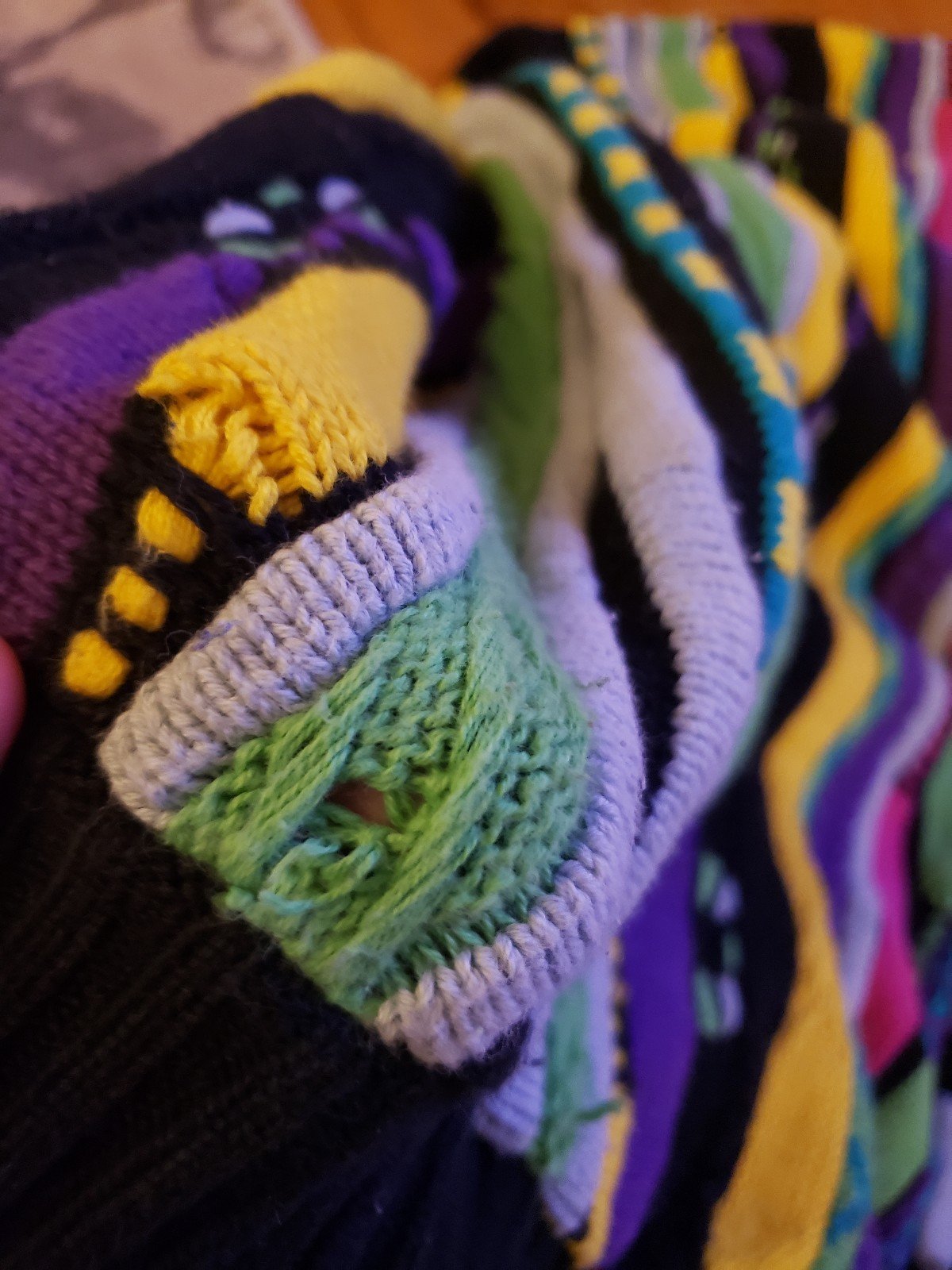 90s Blue, Green, Yellow, and Pink Coogi Style Sweater