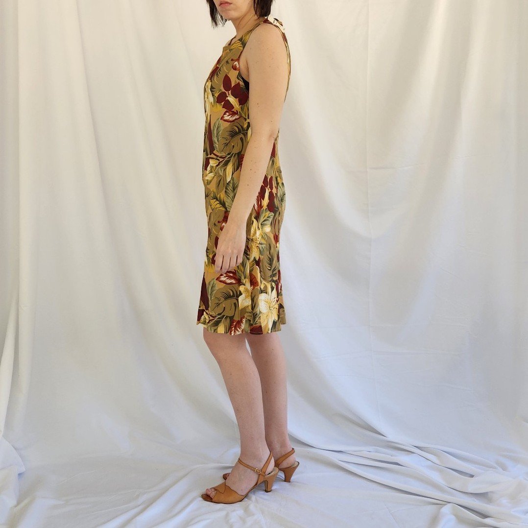 90s/Y2K Deadstock Tropical Floral Rayon Minidress