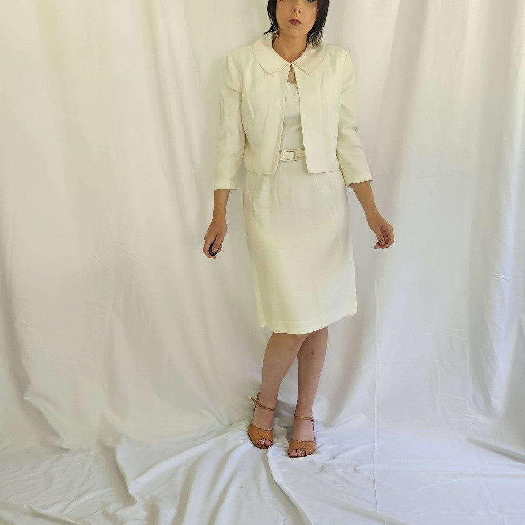 60s Ivory Wiggle Dress with Jacket