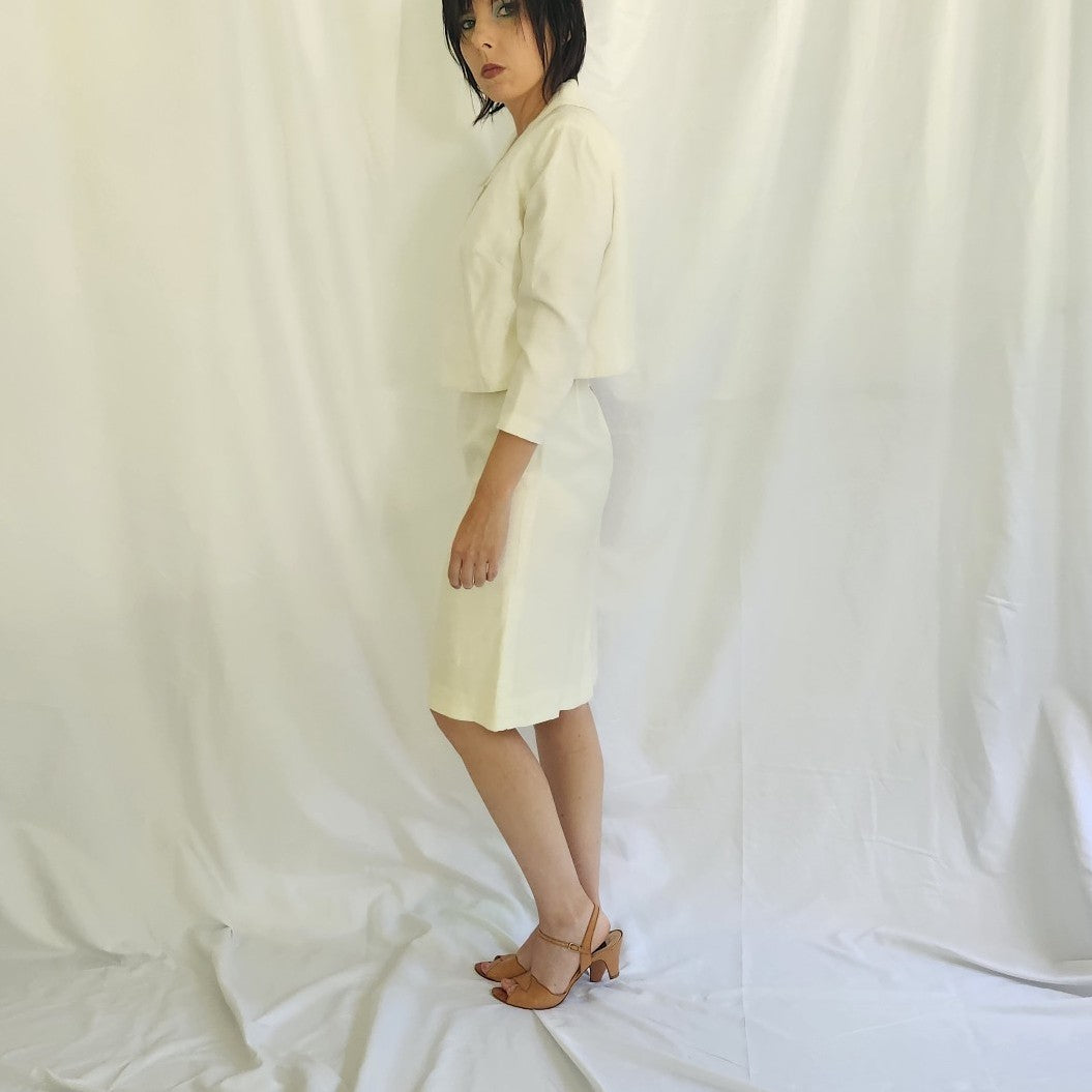60s Ivory Wiggle Dress with Jacket