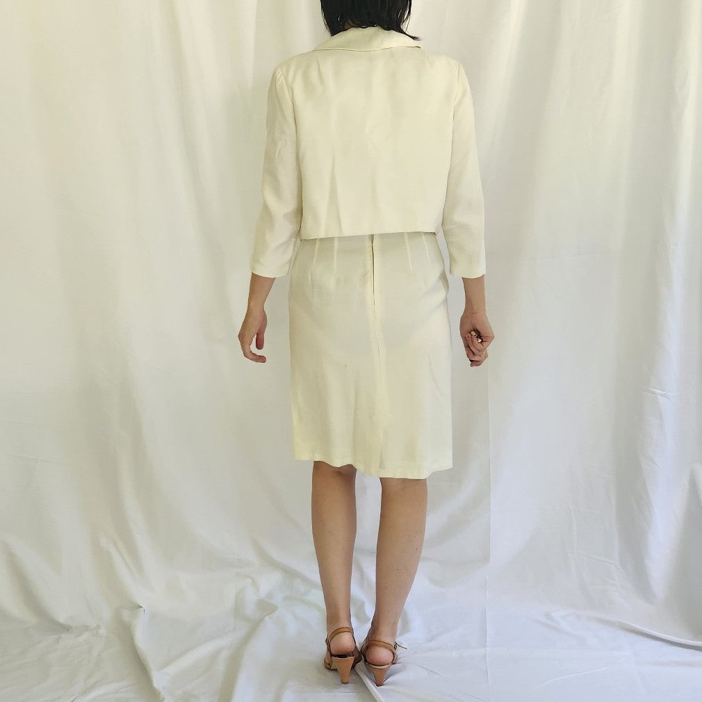 60s Ivory Wiggle Dress with Jacket