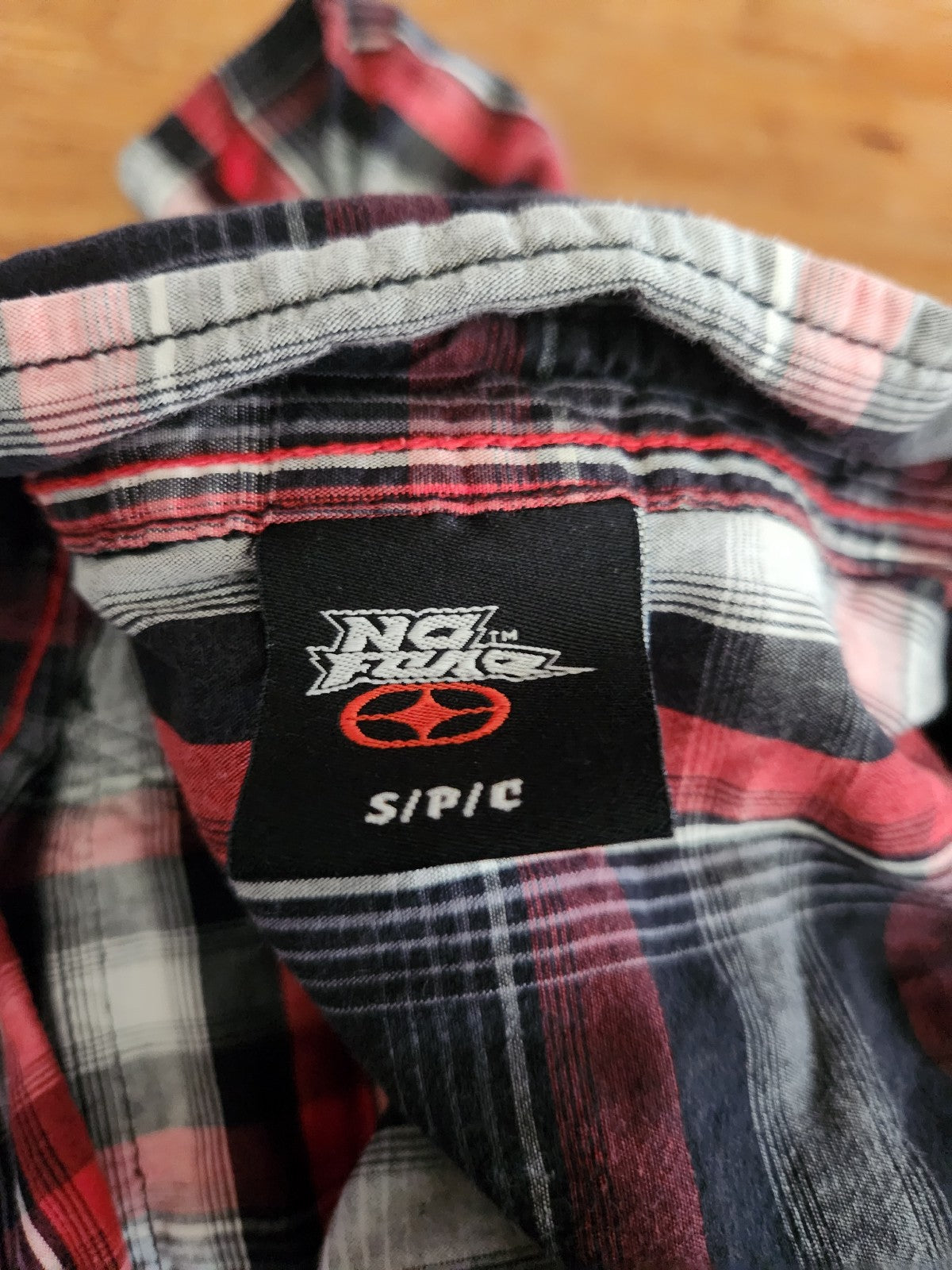 Y2K No Fear Red and Black Plaid Shirt