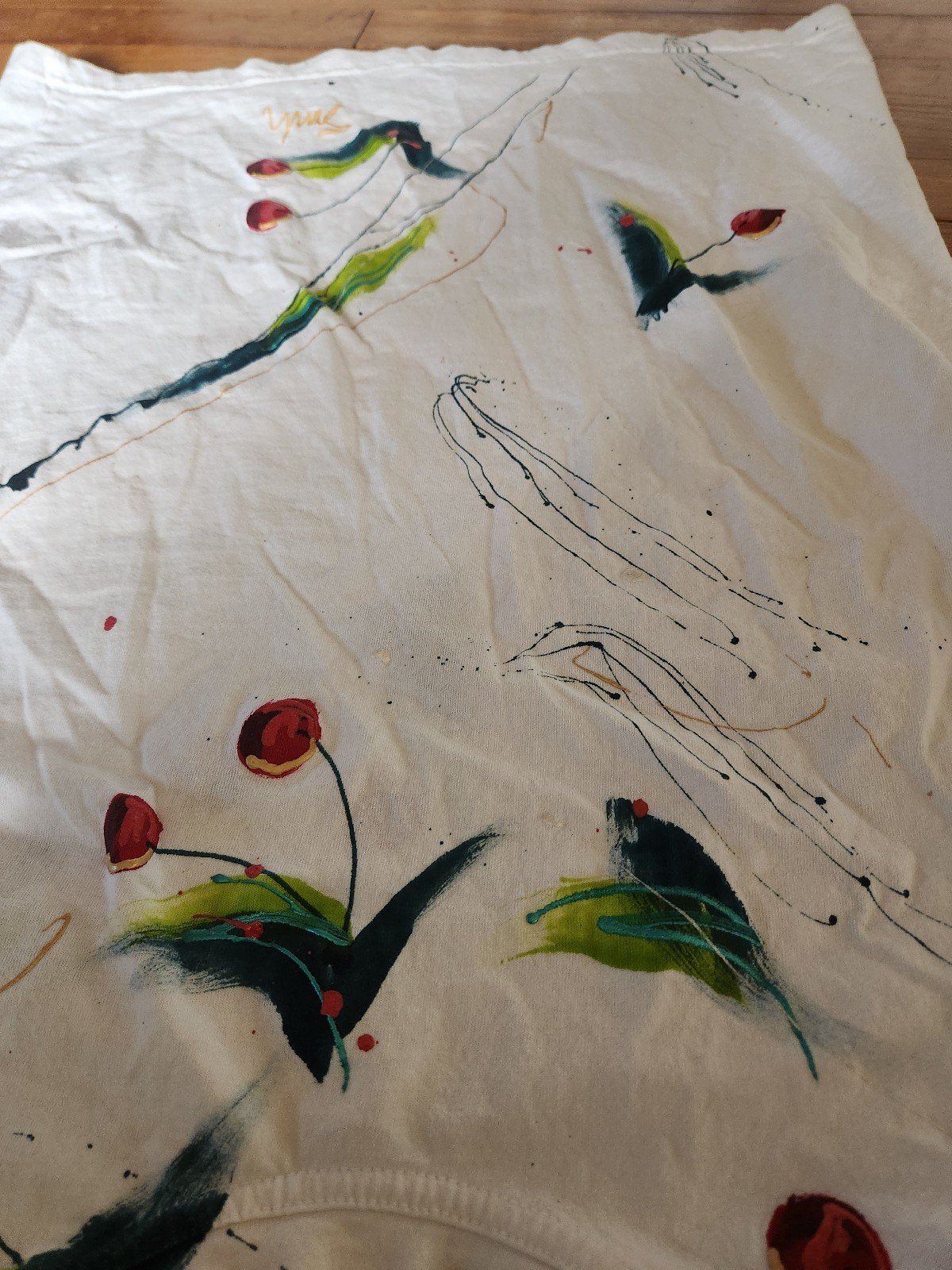 90s Cherry Theme Hand Painted Tee