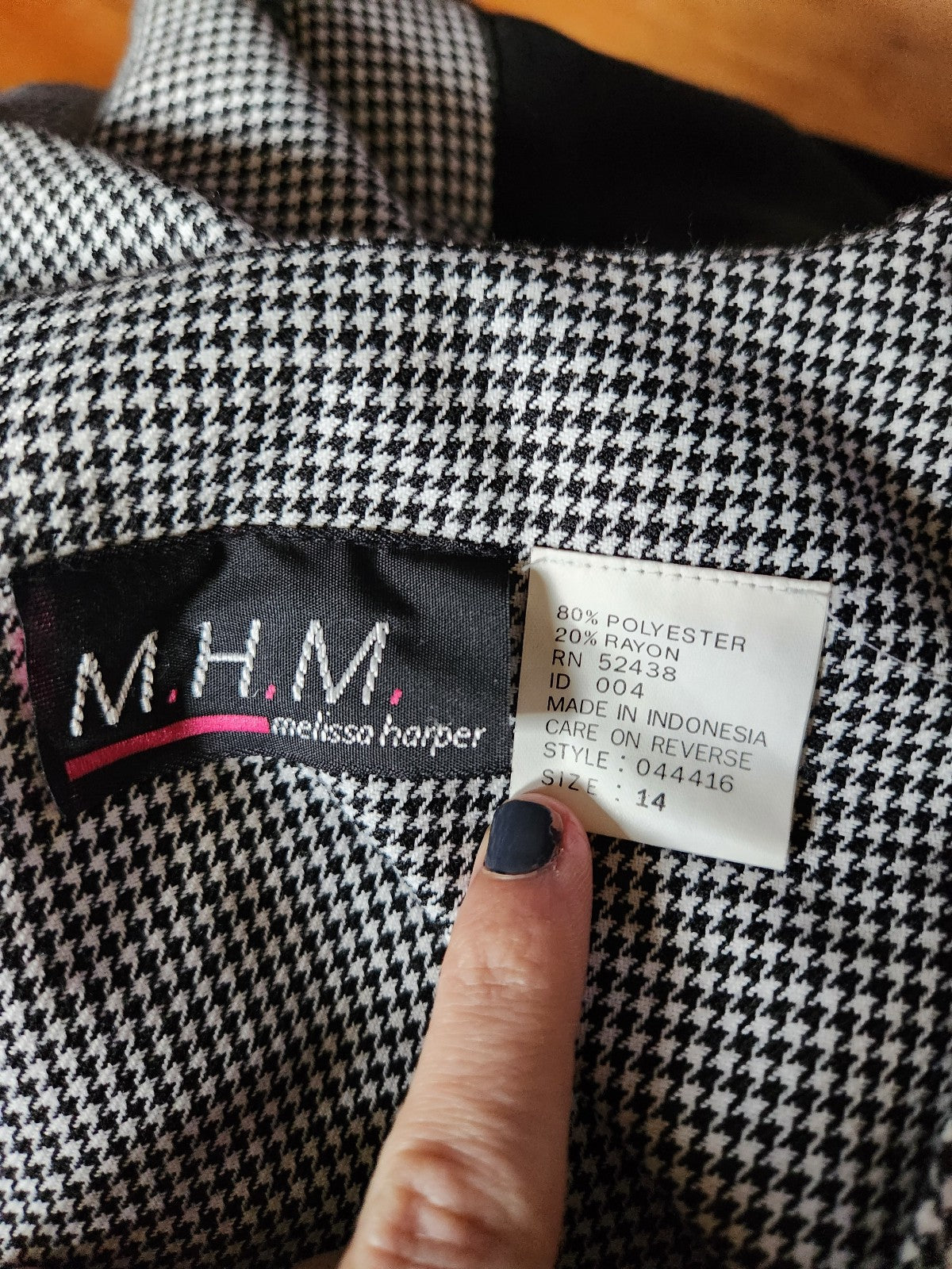 80s Deadstock Black and White Plaid Button Down Dress