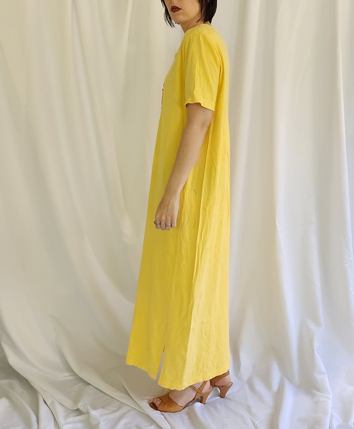 blue dress for baby girl 90s Yellow Cotton T-shirt Dress – Kaitlyn's Vintage Closet