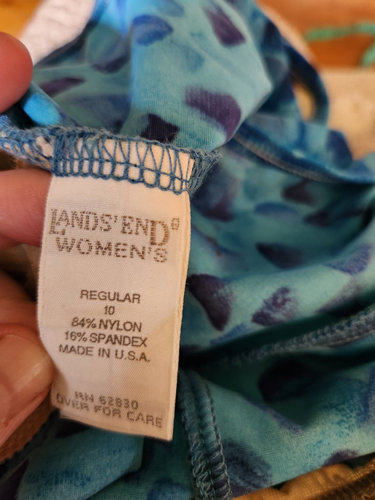 90s/Y2K Lands End Blue Open Back Swimsuit