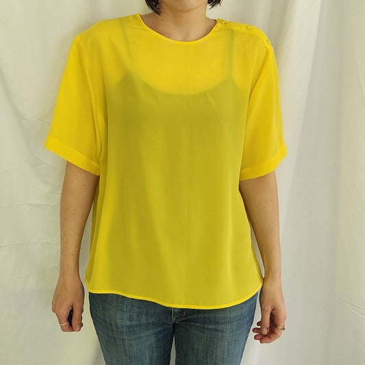 90s Bright Yellow Blouse