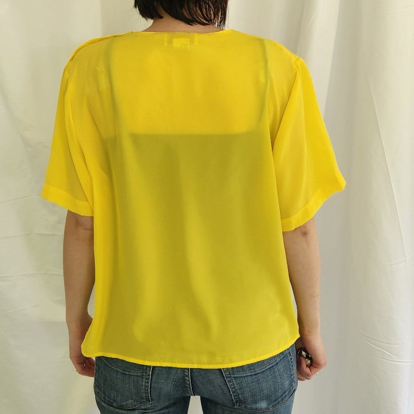 90s Bright Yellow Blouse
