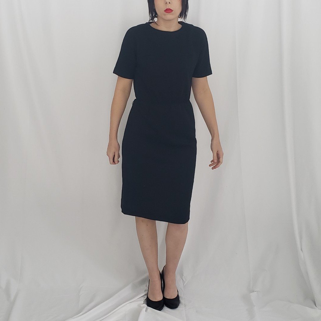 70s/80s Black Short Sleeve Dress