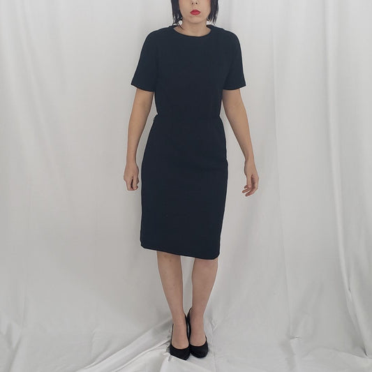 70s/80s Black Short Sleeve Dress