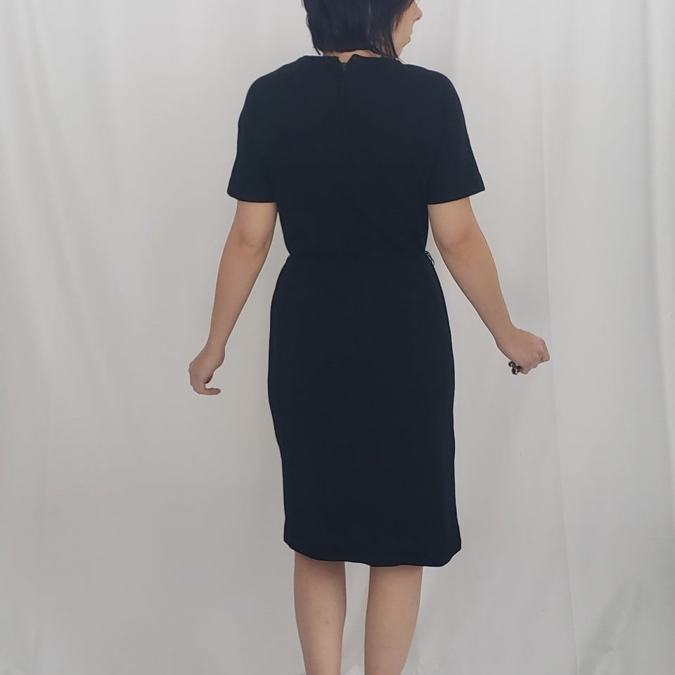 70s/80s Black Short Sleeve Dress