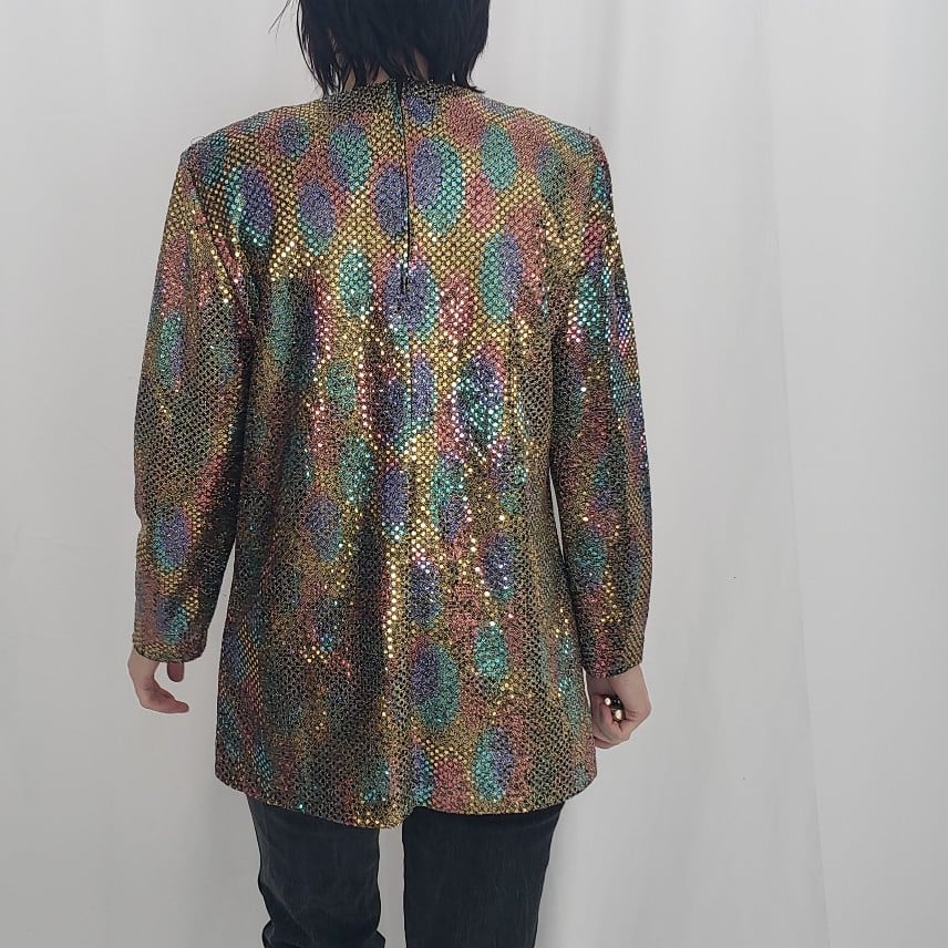 80s Gold Sequin Covered Top