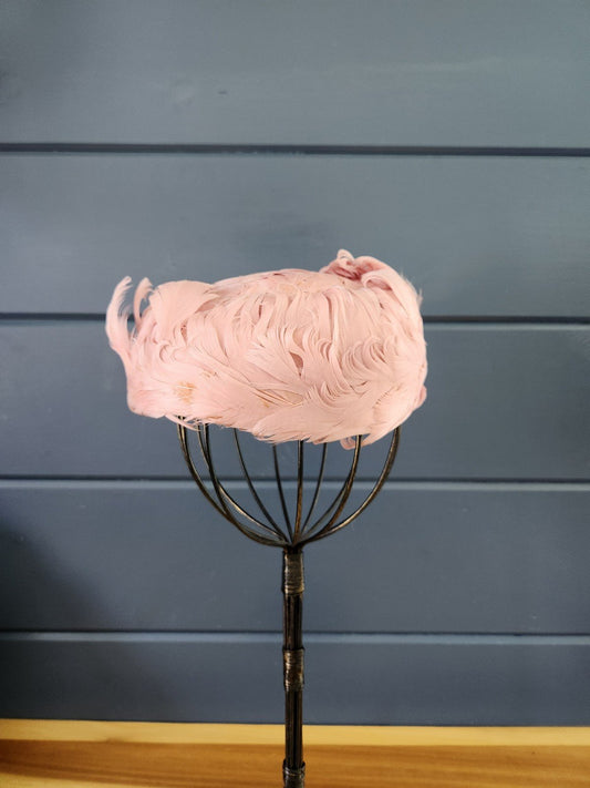 60s Pink Feather Hat