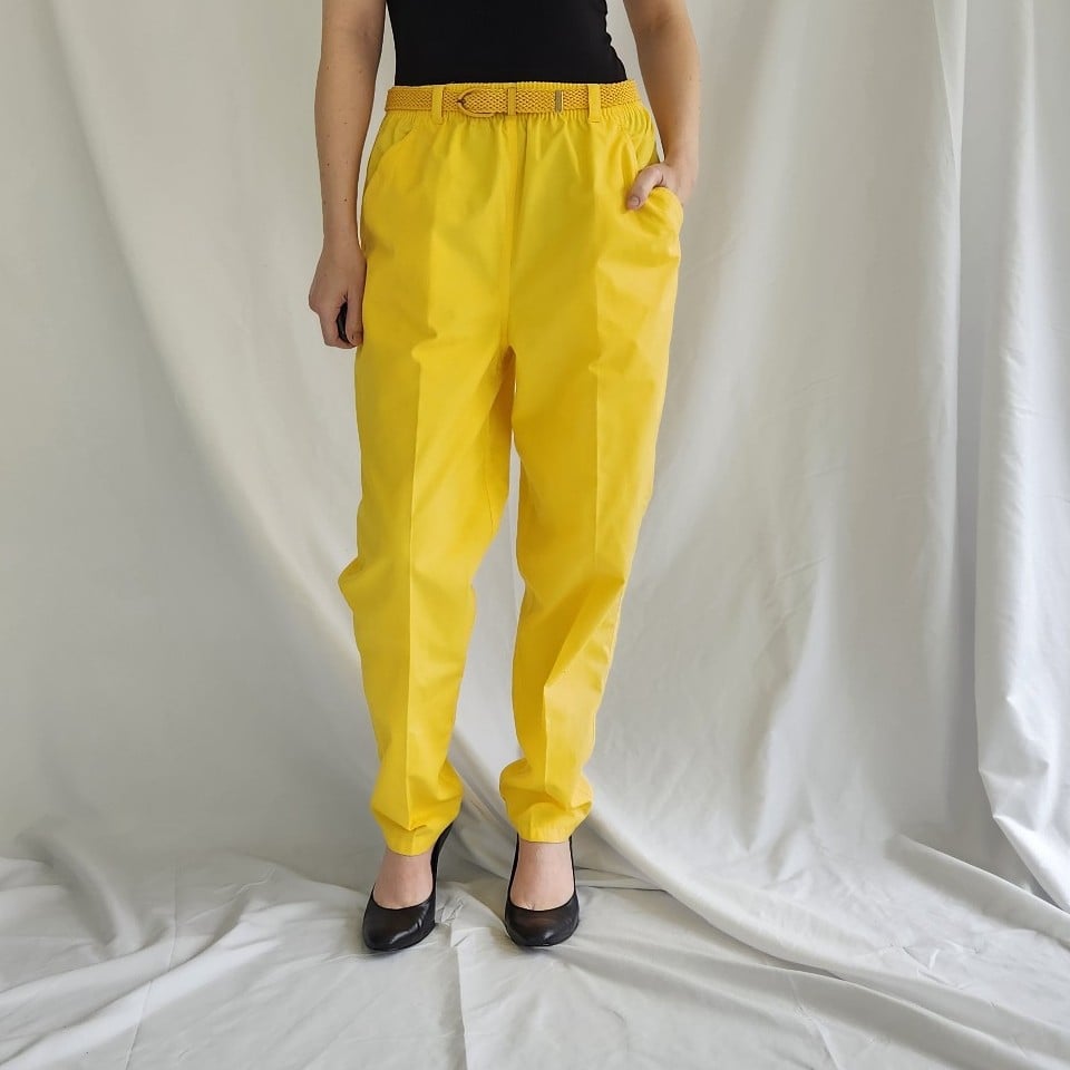 80s Yellow Pleated Pants