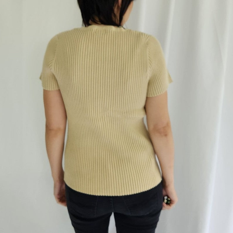 90s Tan Ribbed Tee