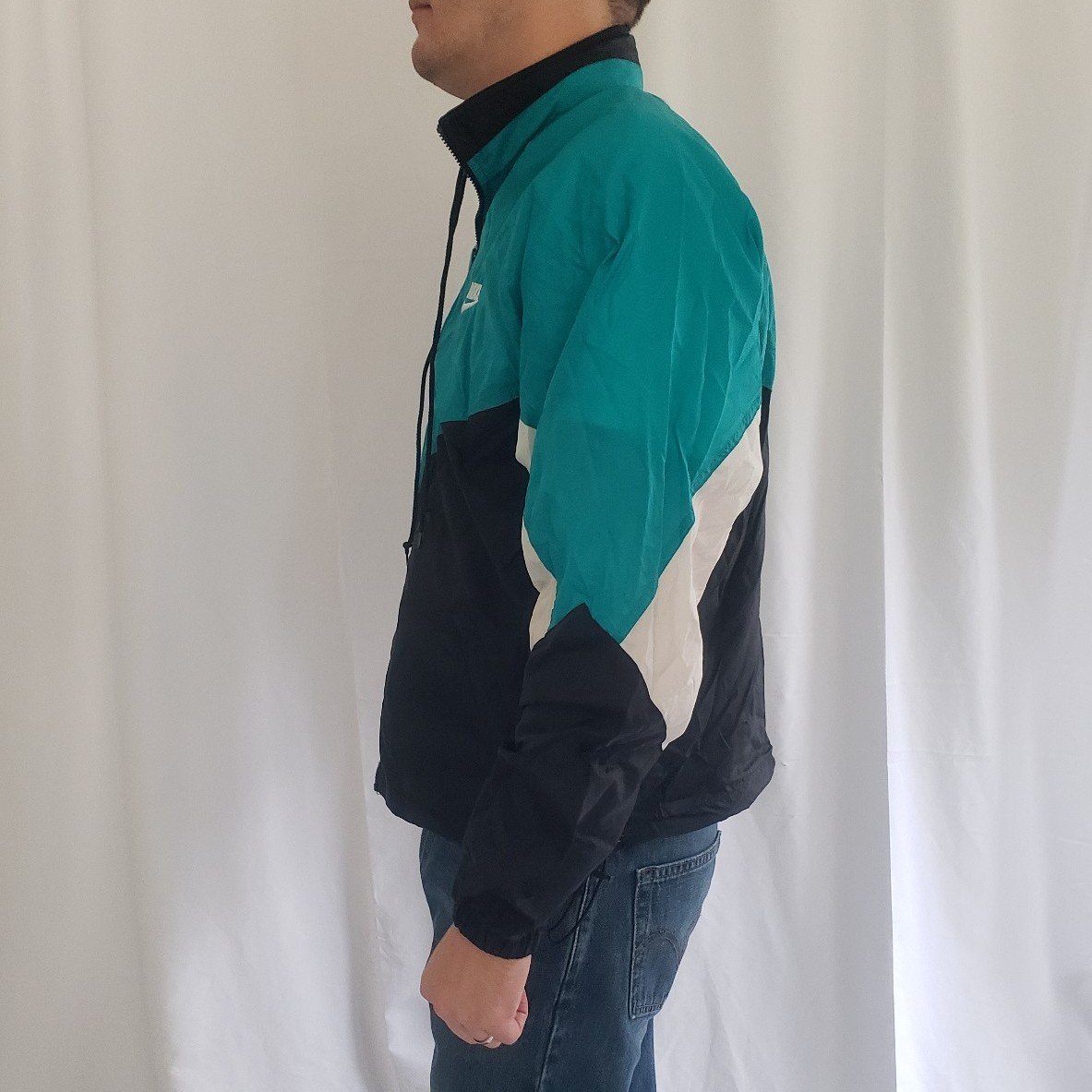 90s Black and Teal Nike Windbreaker