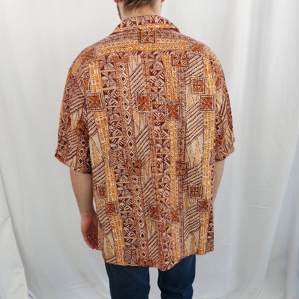 Vintage Hilo Hattie Orange Hawaiian Shirt