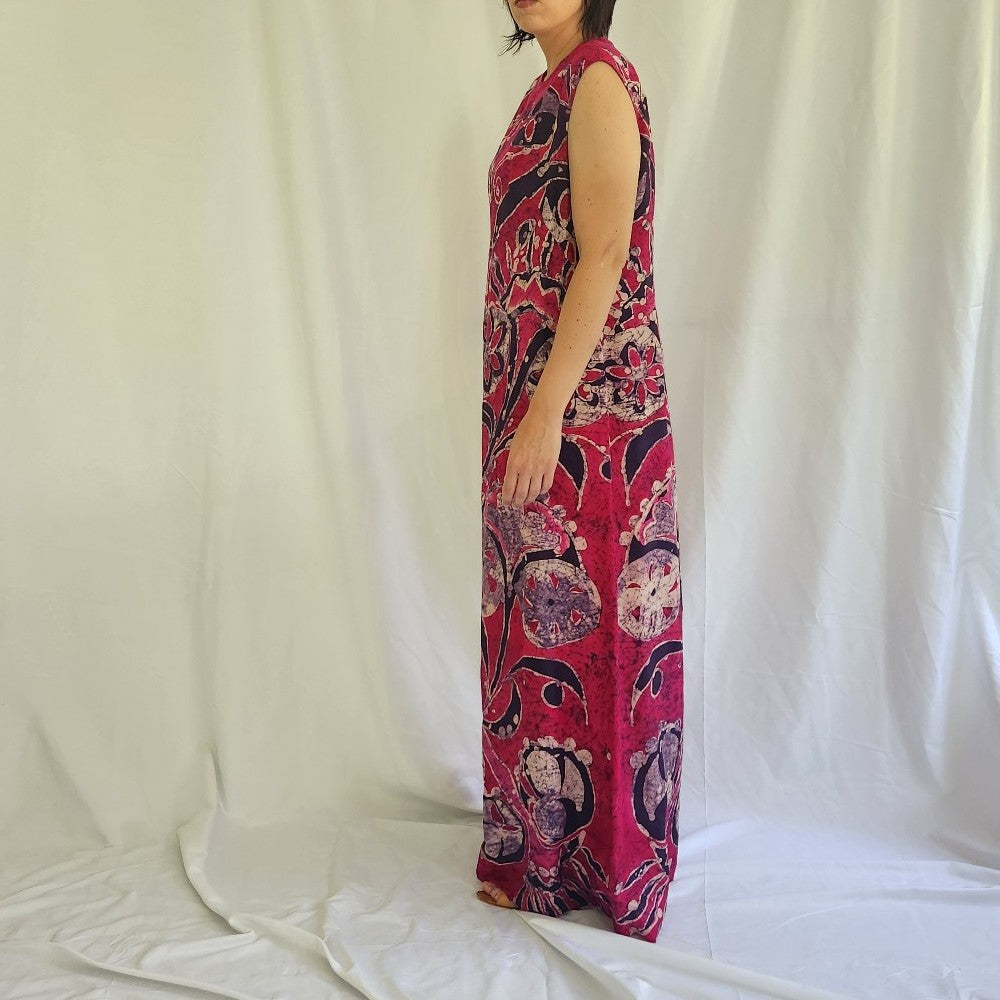 70s(?) Pink and Purple Maxi Dress