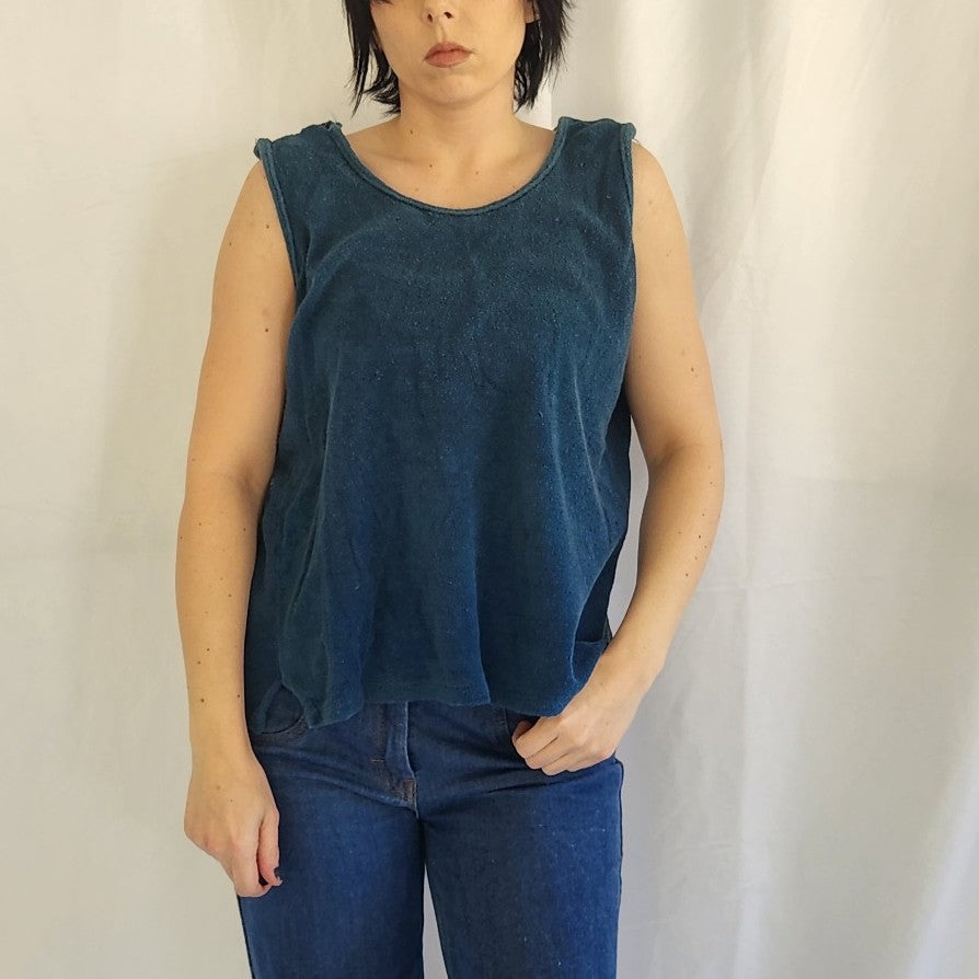 70s Blue Terrycloth Tank Top
