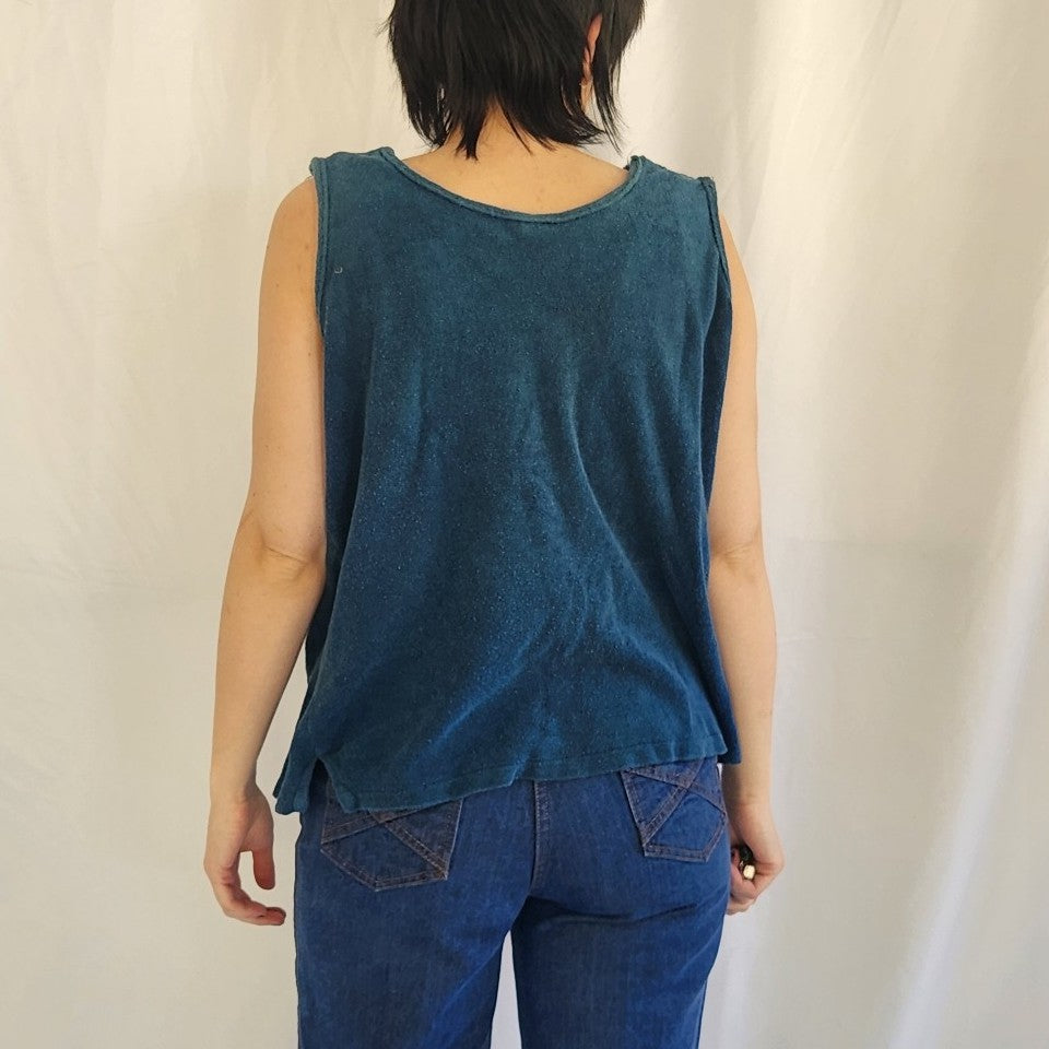 70s Blue Terrycloth Tank Top