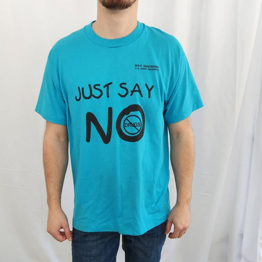 90s Blue Just Say No Tee