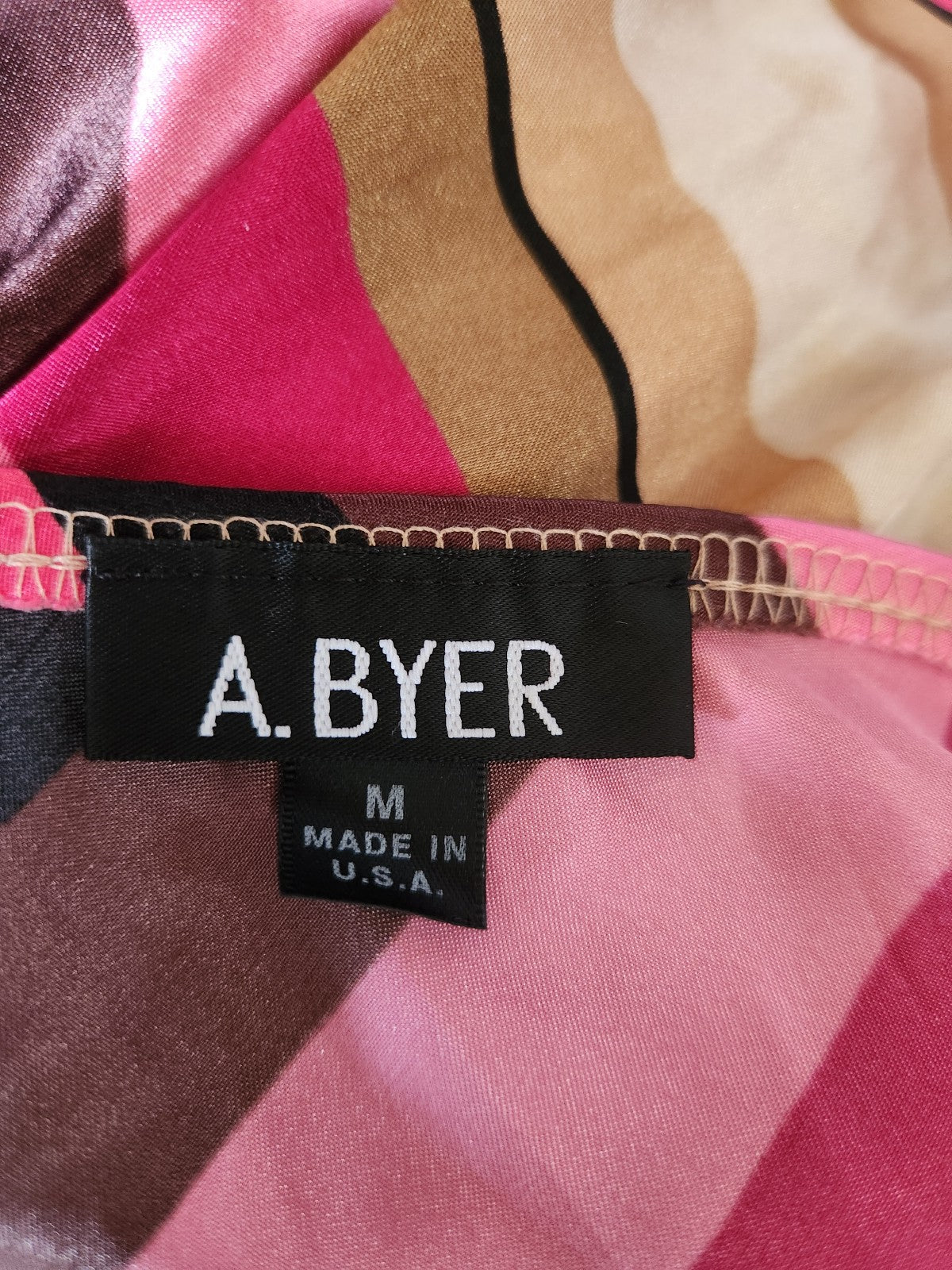 Y2K Pink and Brown Satin Top