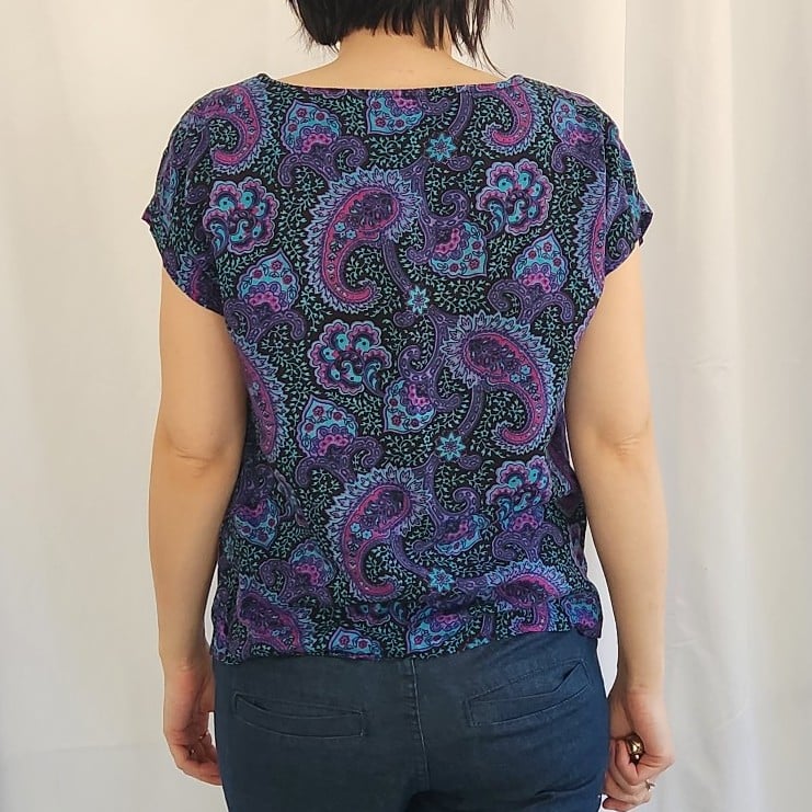 Vintage Purple and Teal Paisley Top