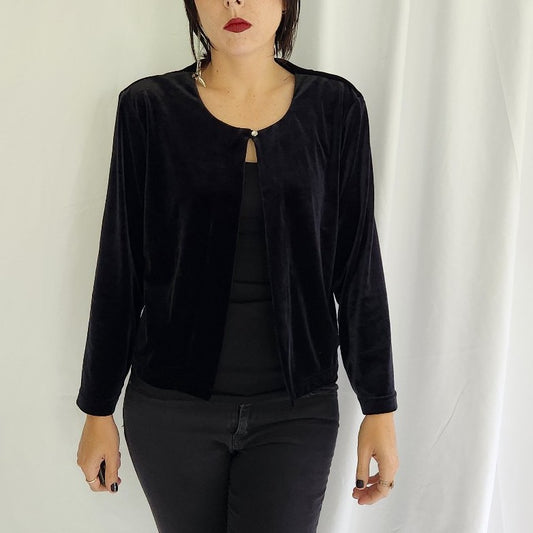 Coldwater Creek Black Velvet Cardigan