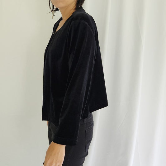 Coldwater Creek Black Velvet Cardigan