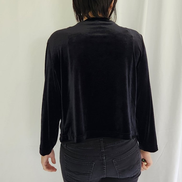 Coldwater Creek Black Velvet Cardigan