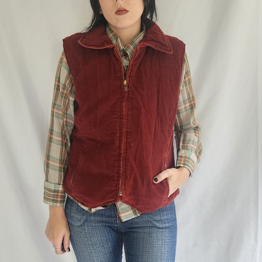 70s Rust Colored Corduroy Vest