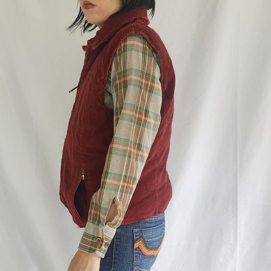 70s Rust Colored Corduroy Vest