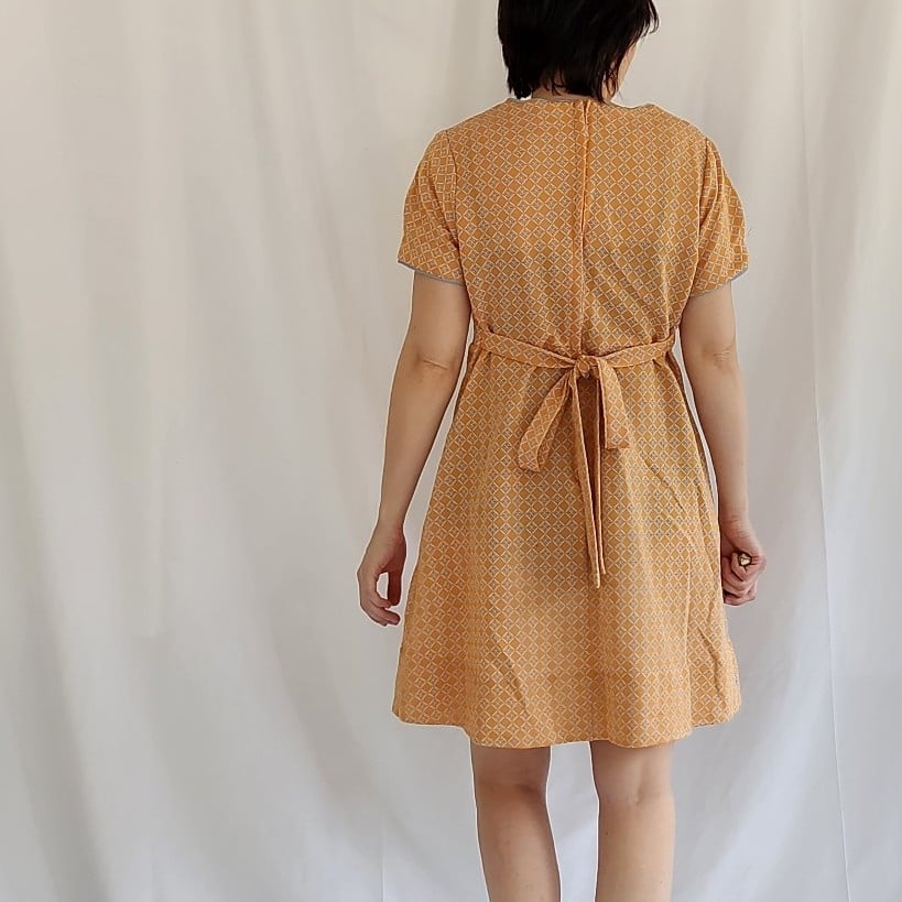 70s Yellow and Blue Minidress