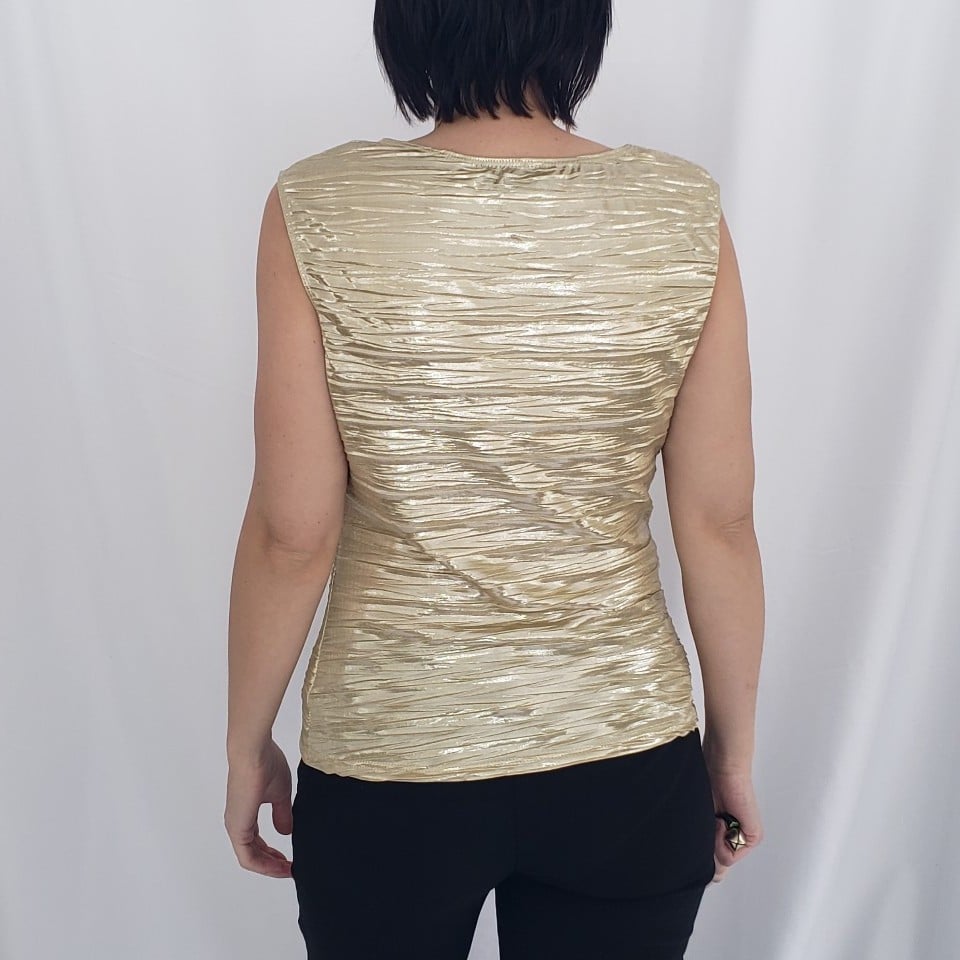 Y2K Gold Top with Cut Out