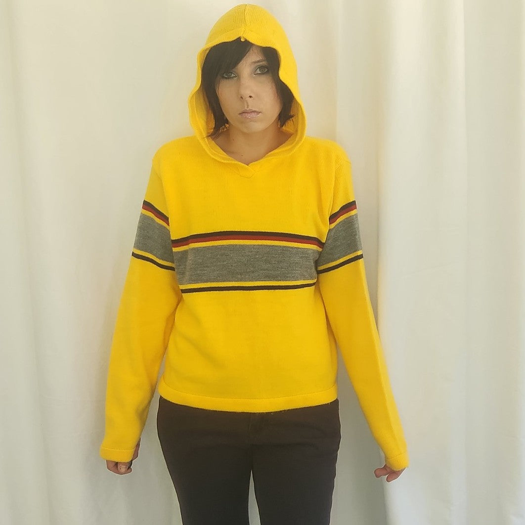 Y2K Yellow Hooded Sweater
