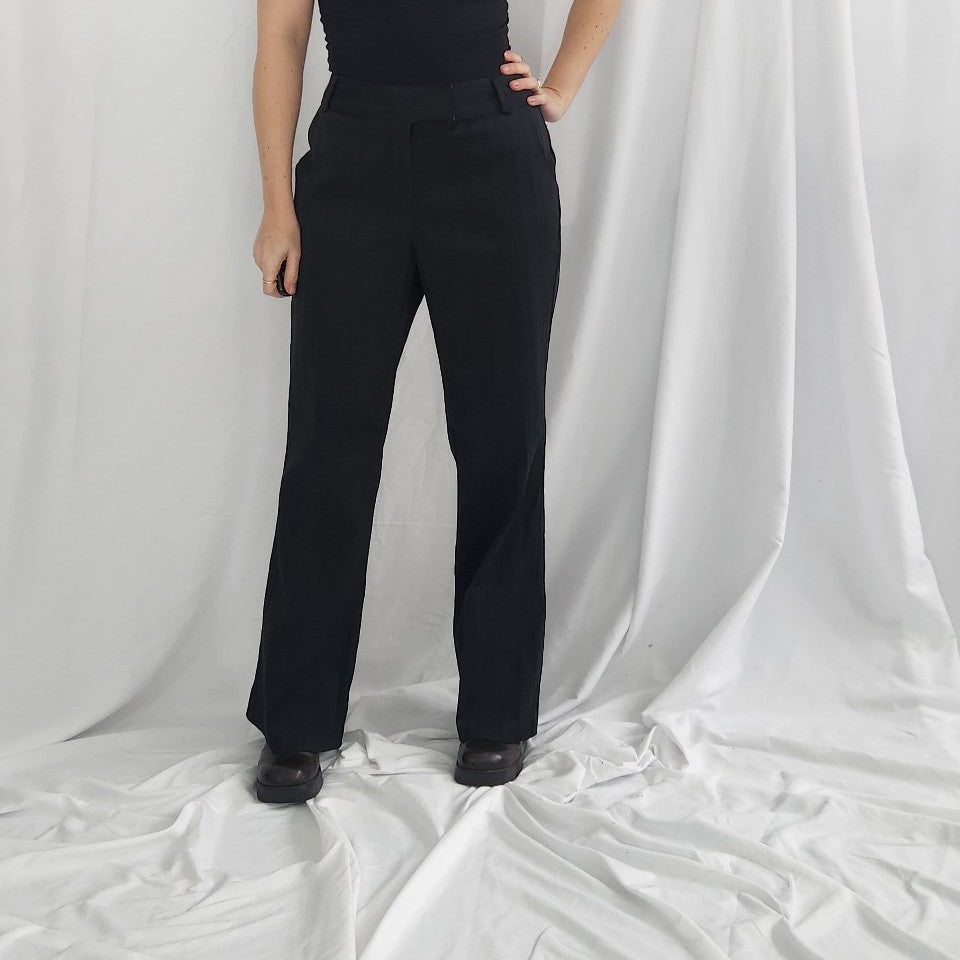 Y2K Black Striped Trousers