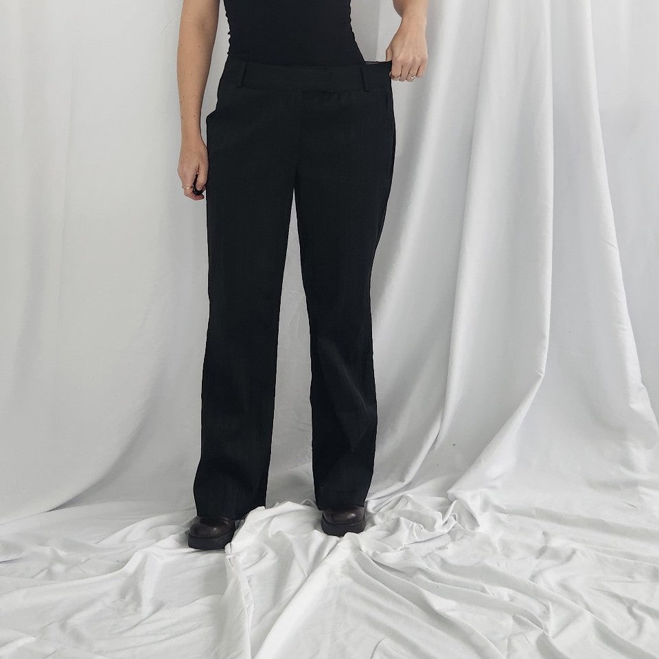 Y2K Black Striped Trousers